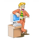 cartoon cmms software salesman